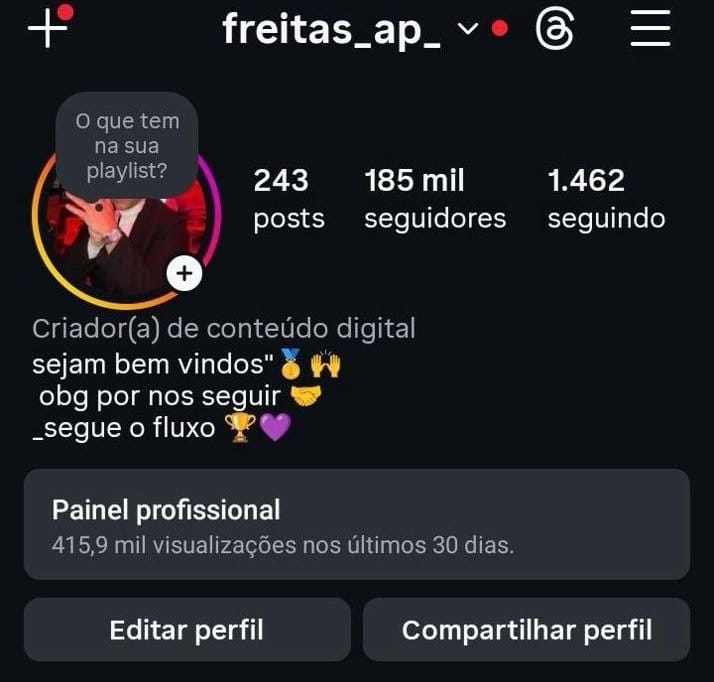 Instagram de Fã Club a Venda