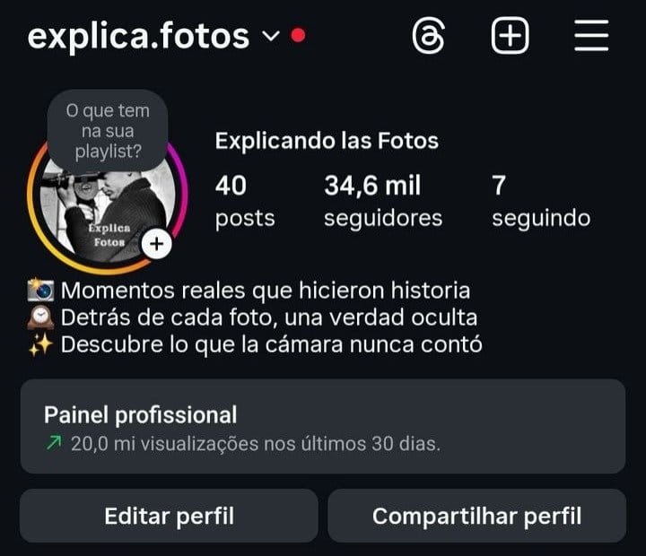 Instagram de Curiosidades em Fotografias
