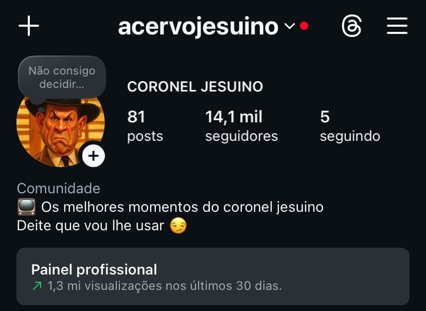Instagram do Coronel Jesuino
