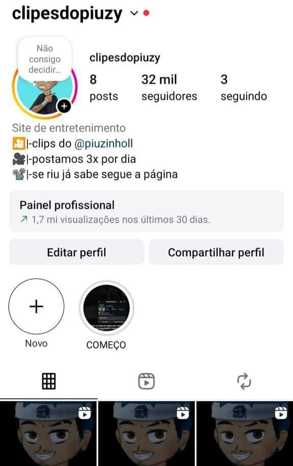Instagram de Cortes/Clipes Disponível