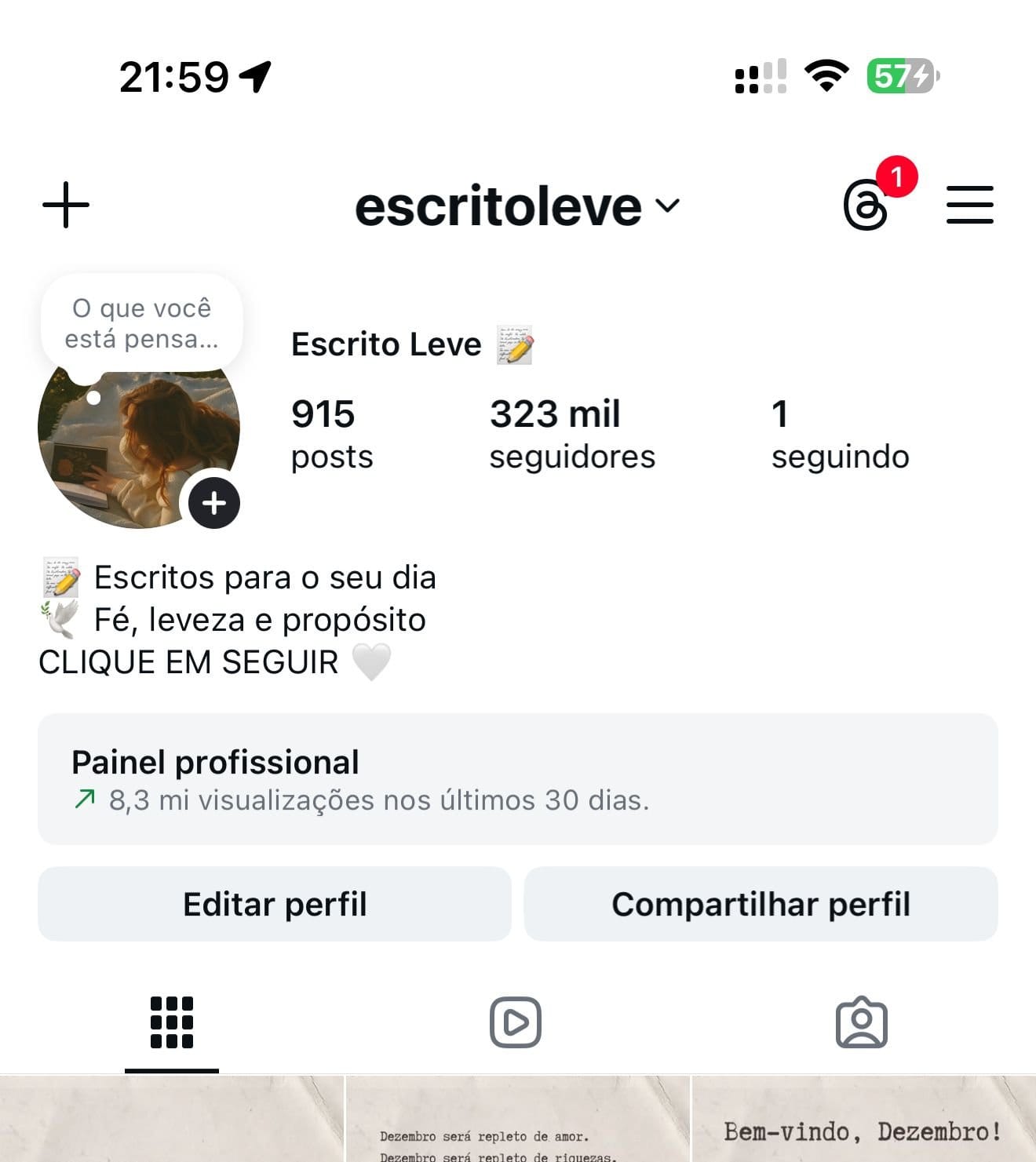 Perfil de Frases/Reflexão a Vanda