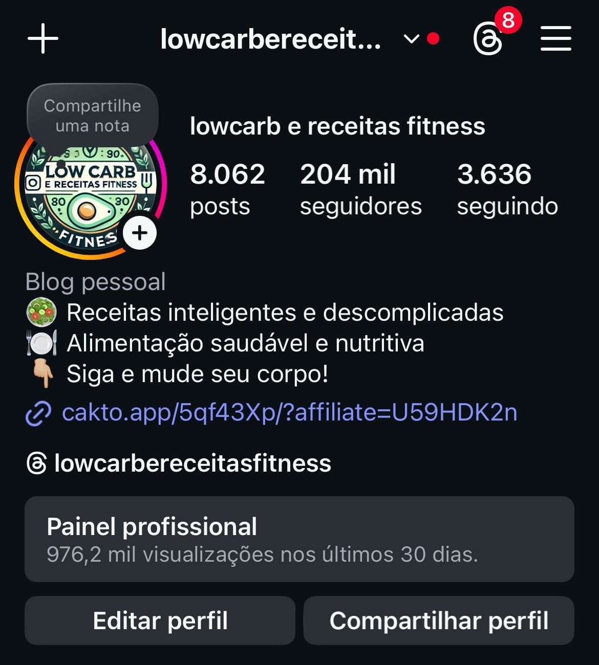 Instagram de Emagrecimento a Venda