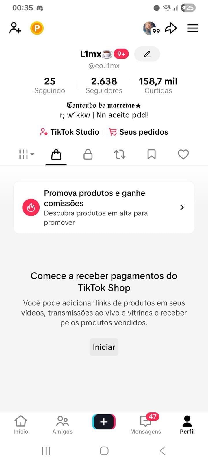 Conta do Tiktok a Venda