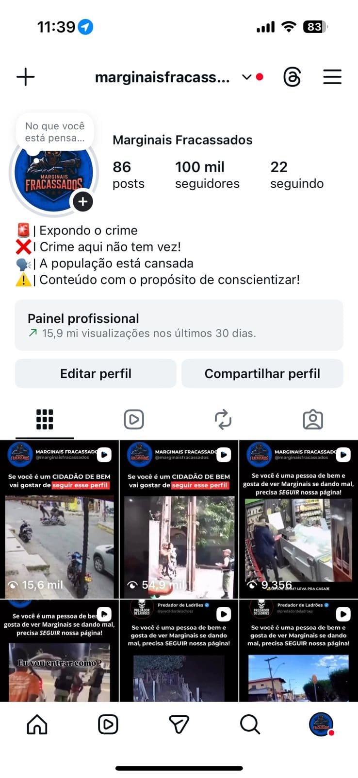 Instagram de Criminosos se Dando Mal