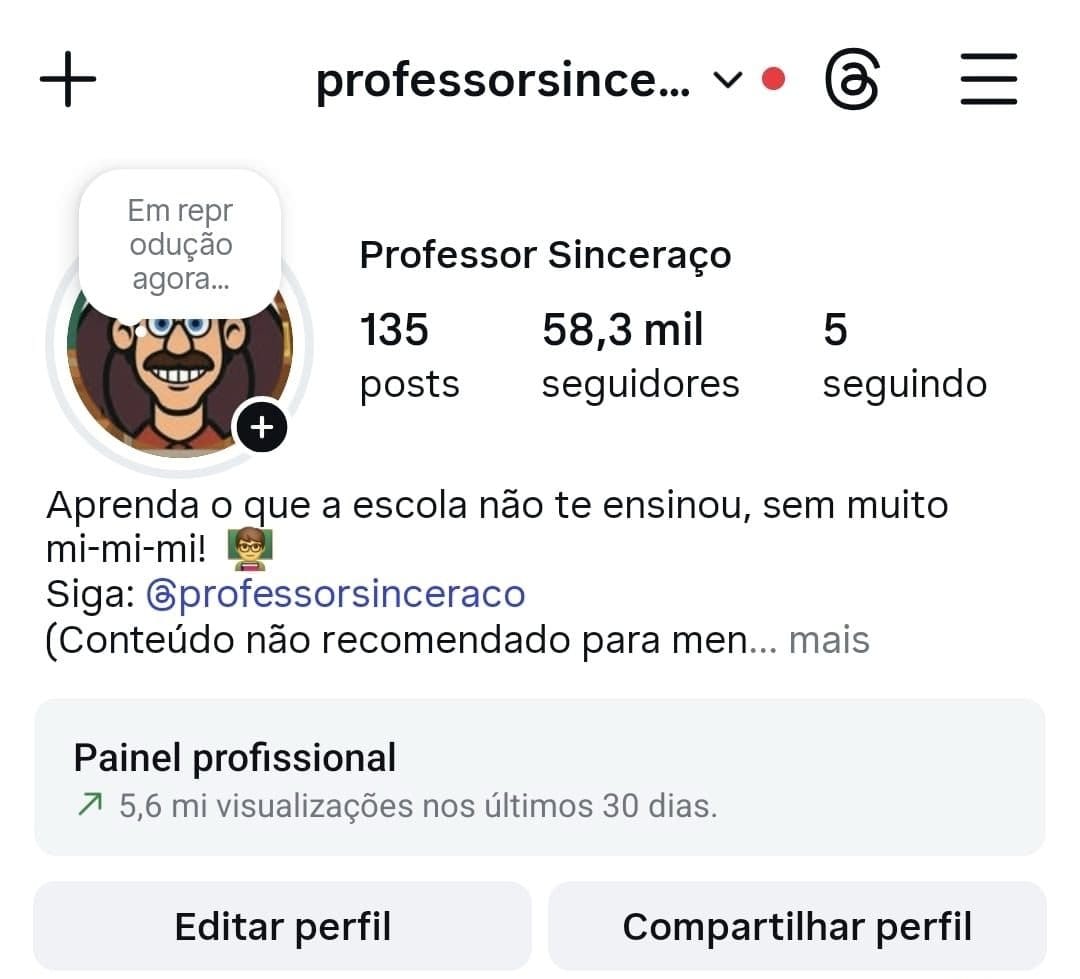 Instagram de Educação/Aprendizagem