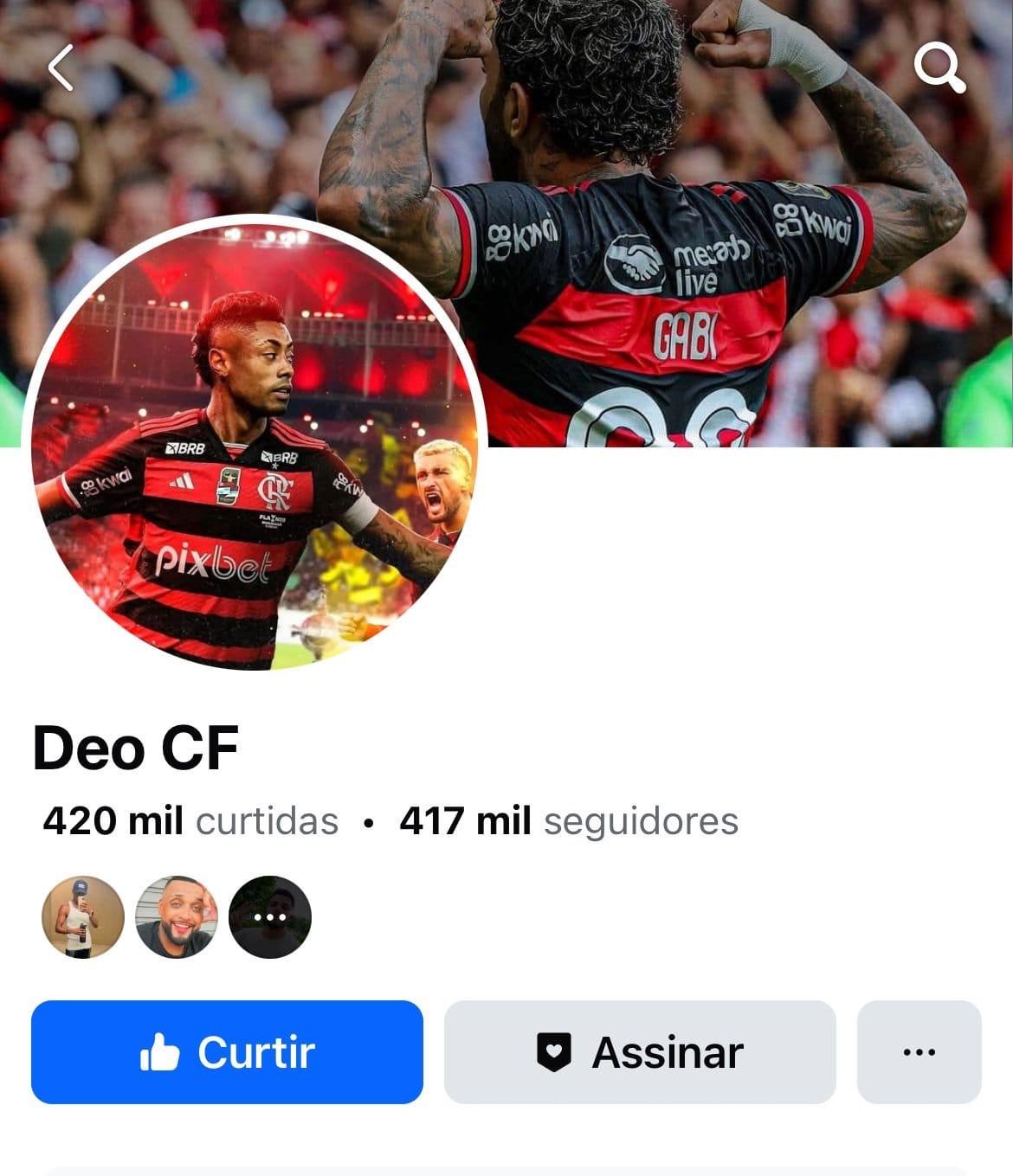Página de FC do Deo CF