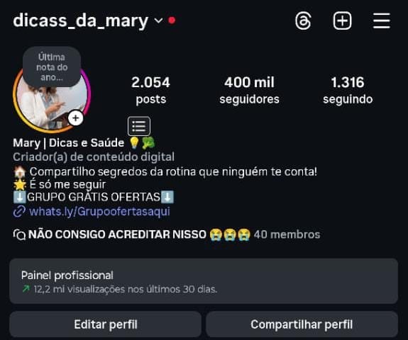 Conta de Dicas e Receitas para Emagrecimento a Venda