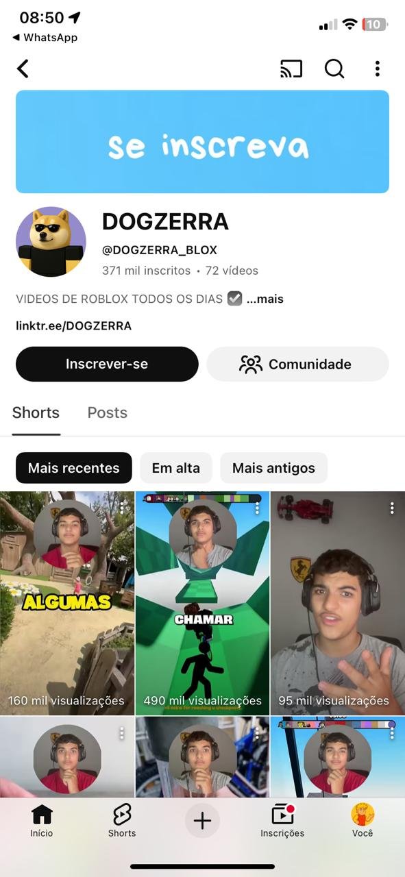 Canal do YouTube de 370k