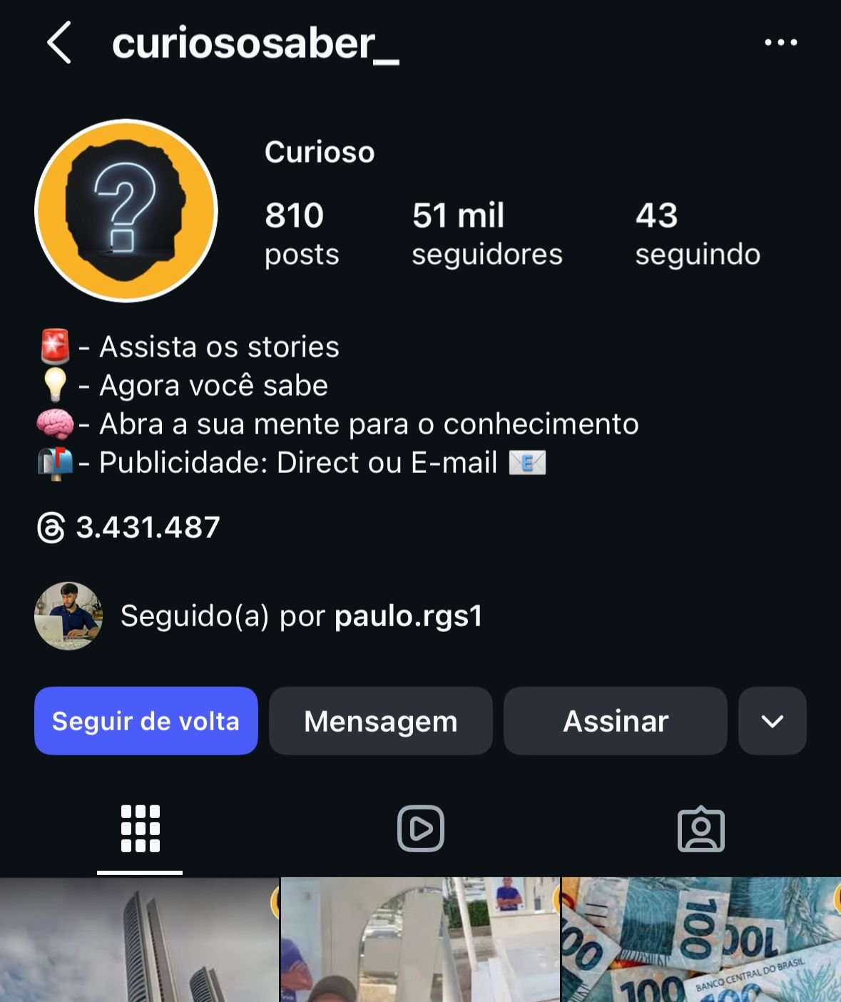 Conta de Curiosidades