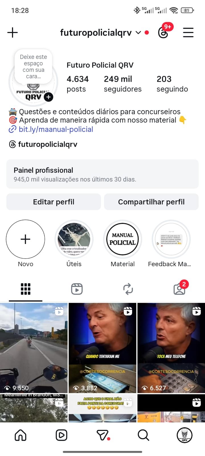 Instagram de Cortes de Polícia