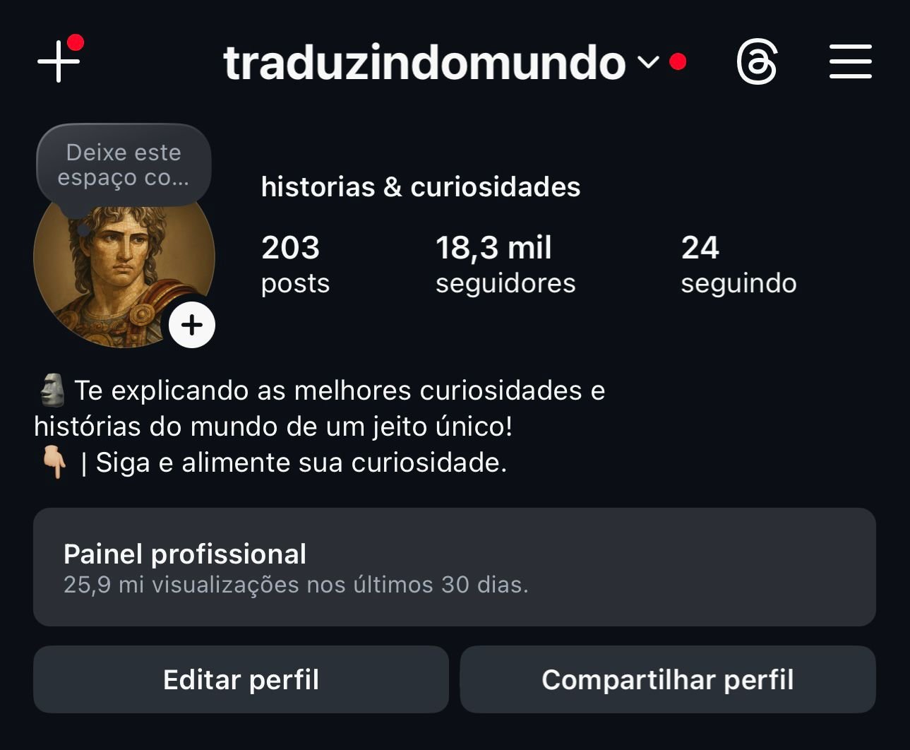 Conta do Instagram de Motivação