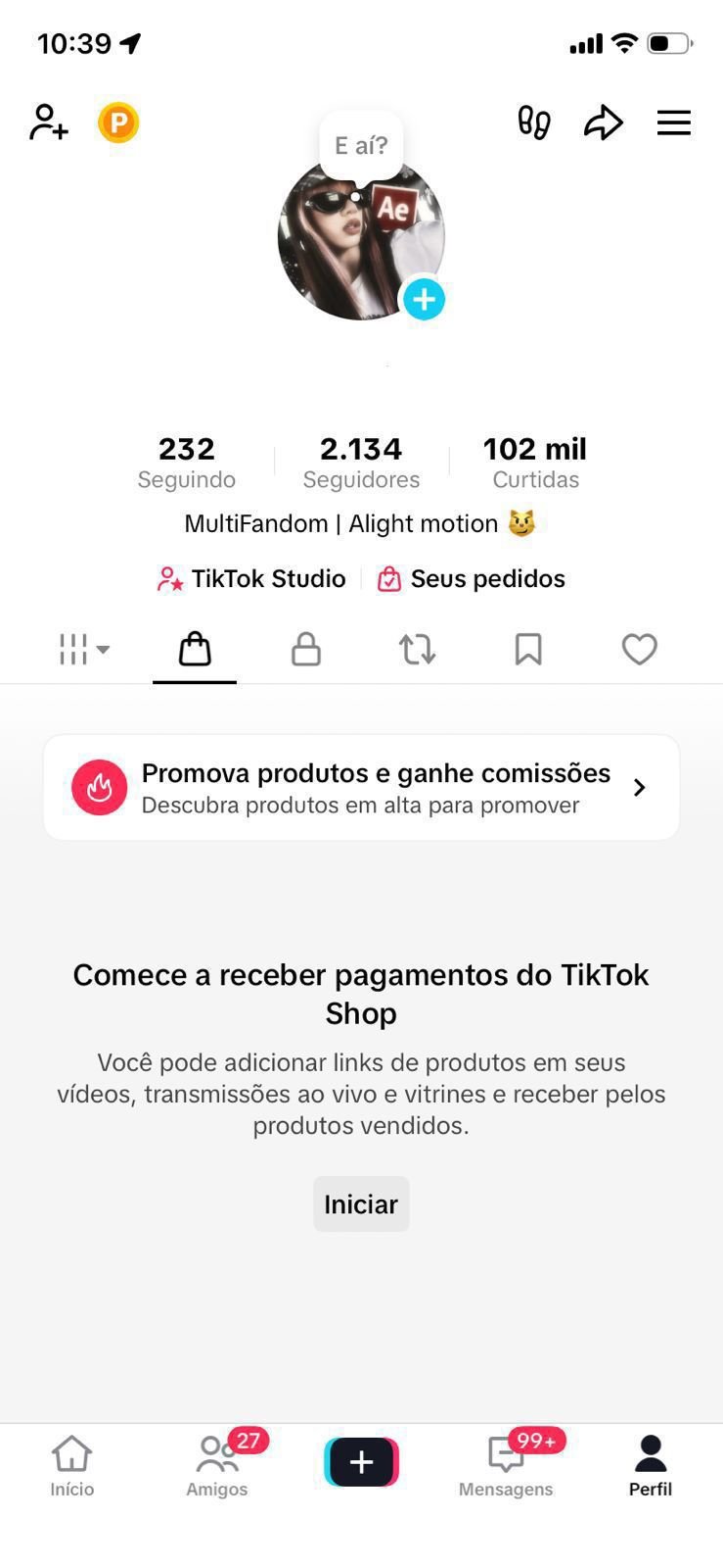 Perfil do Tiktok Disponível