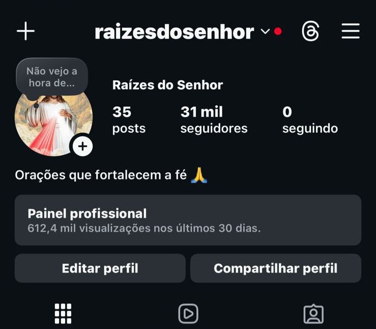 Conta do Instagram de Nicho Religioso
