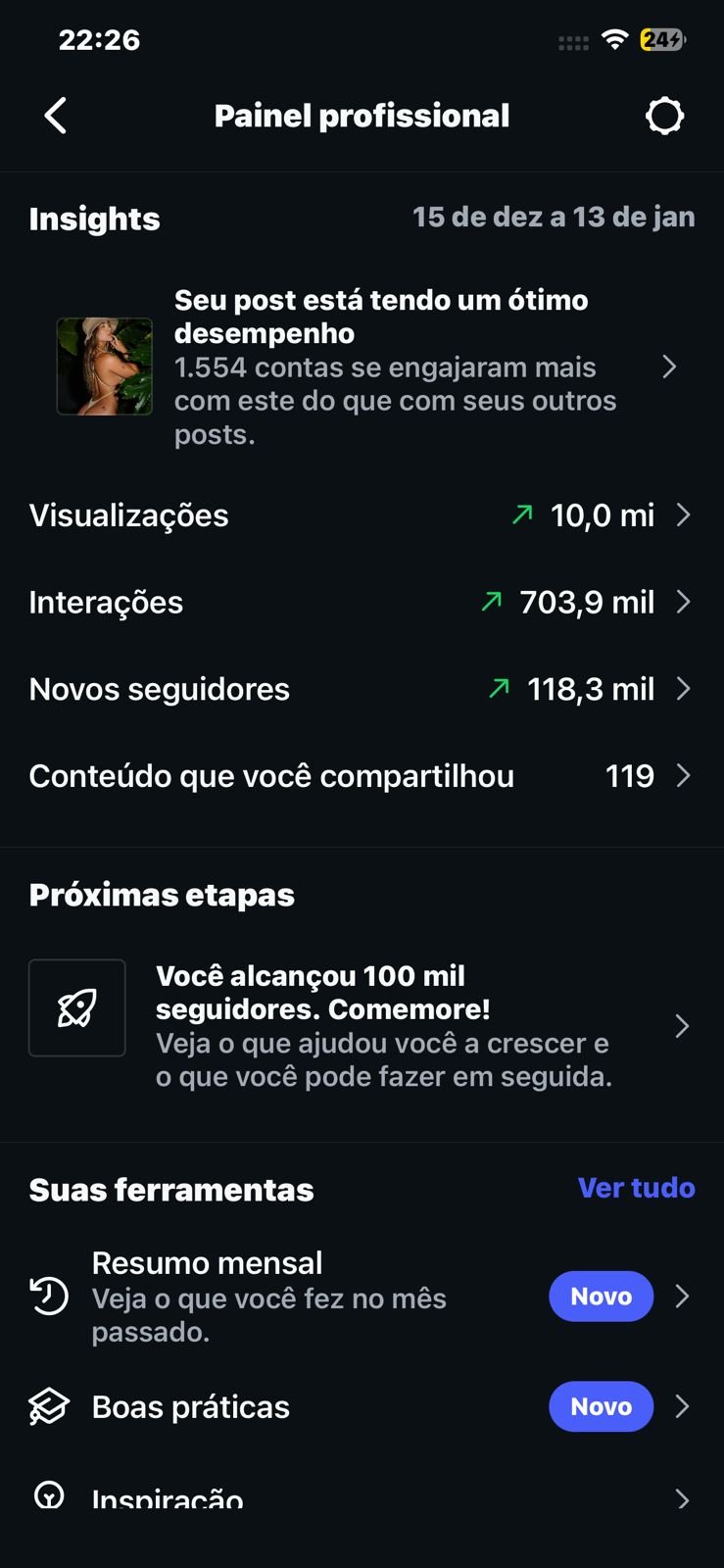Conta do Instagram de Musas