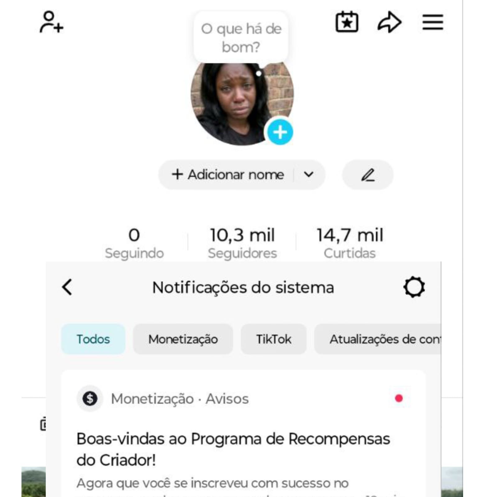 Conta do Tiktok EUA