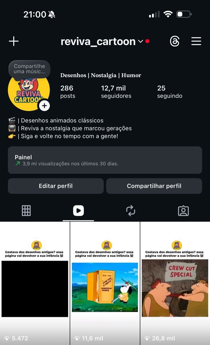 Instagram de Desenhos Animados