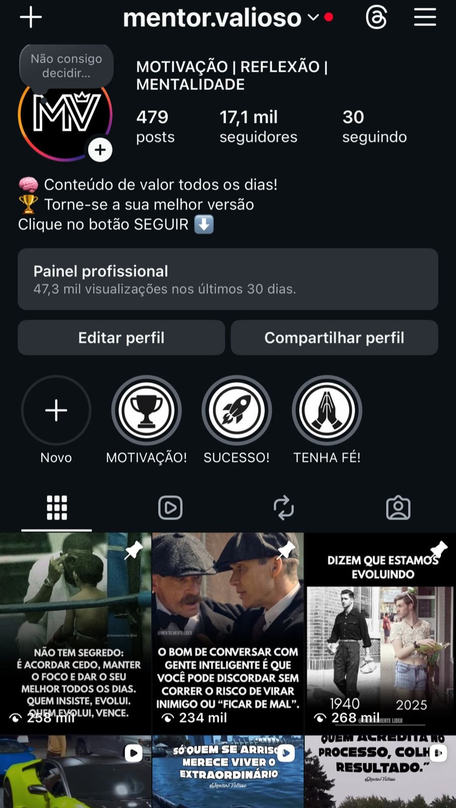 Instagram de Motivação a Venda 1 Instagram de Motivação a Venda