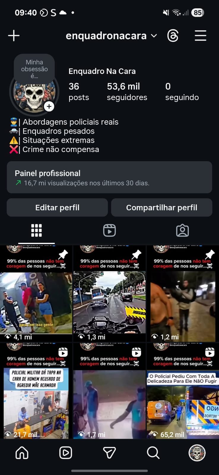 Conta de Enquadros Da Polícia 2 Conta de Enquadros Da Polícia