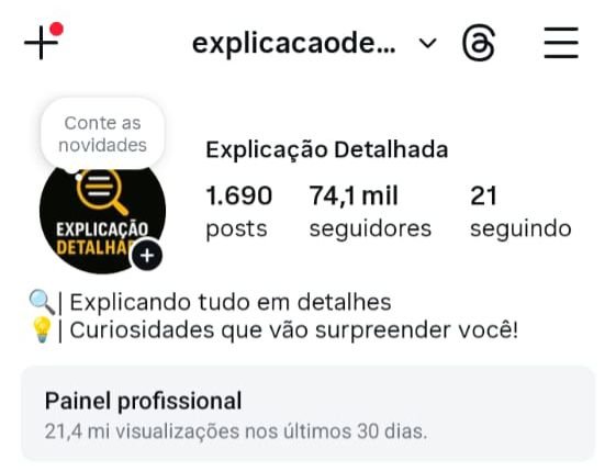 Conta do Instagram de Curiosidades