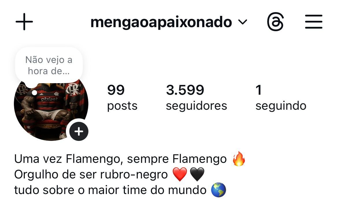 Instagram do Flamengo a Venda