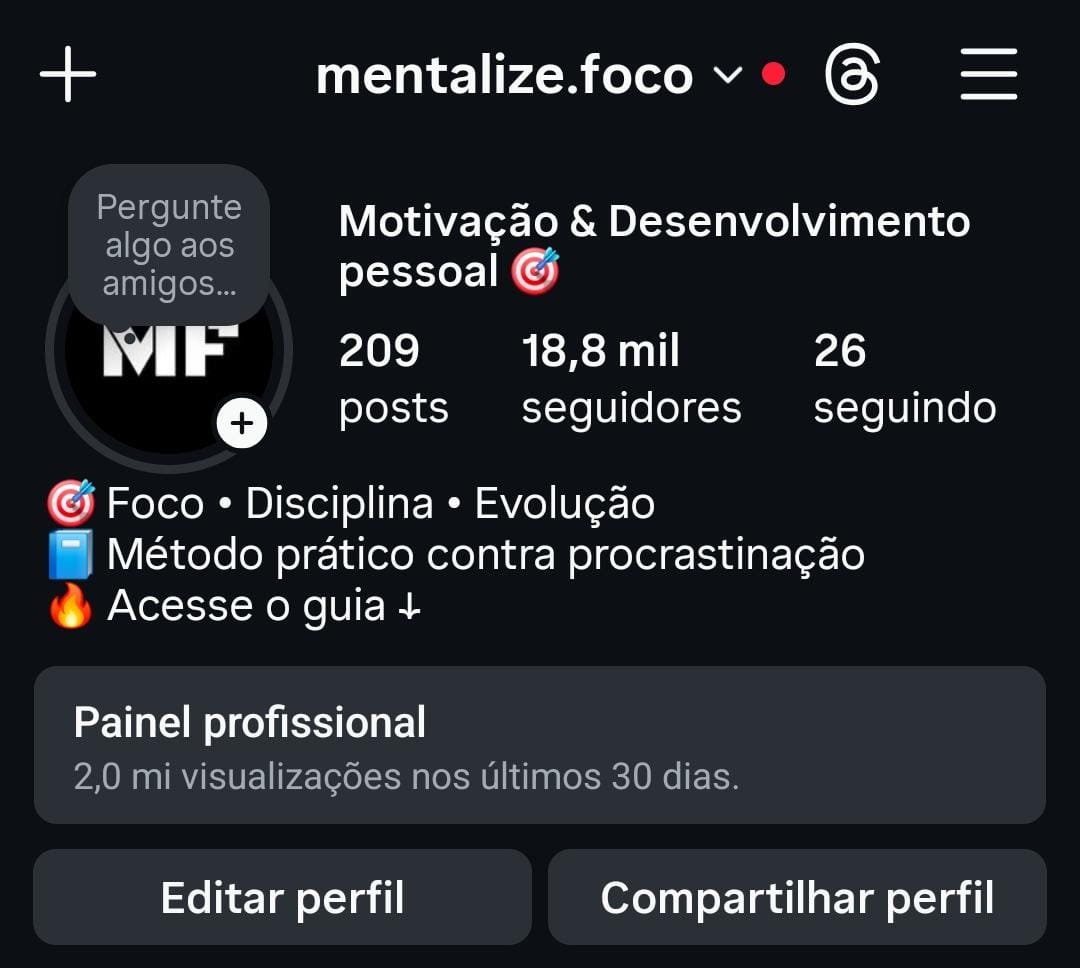 Instagram de Motivação Engajado