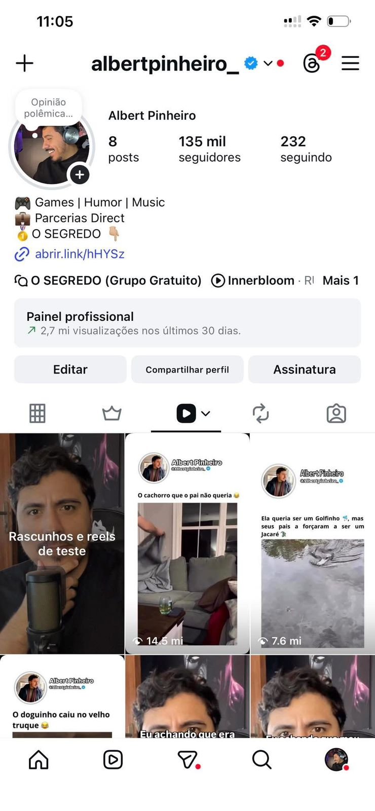 Perfil do Instagram de Games/Humor 1 Perfil do Instagram de Games/Humor