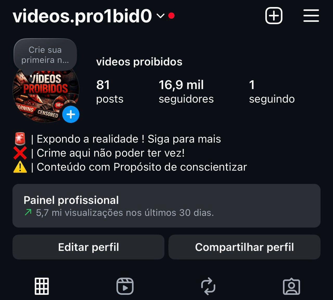Conta do Instagram de Conteúdo Sensível Disponível 1 Conta do Instagram de Conteúdo Sensível Disponível