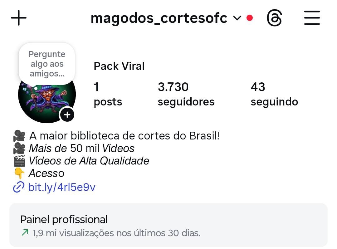 Instagram de Cortes a Venda