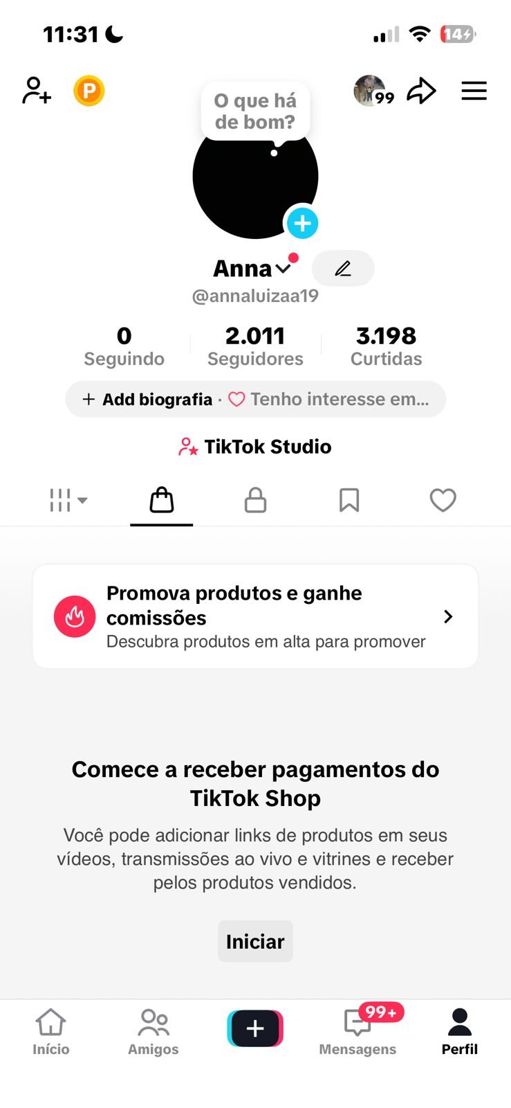 Conta do Tiktok com Shop Sem Doc Cadastrado