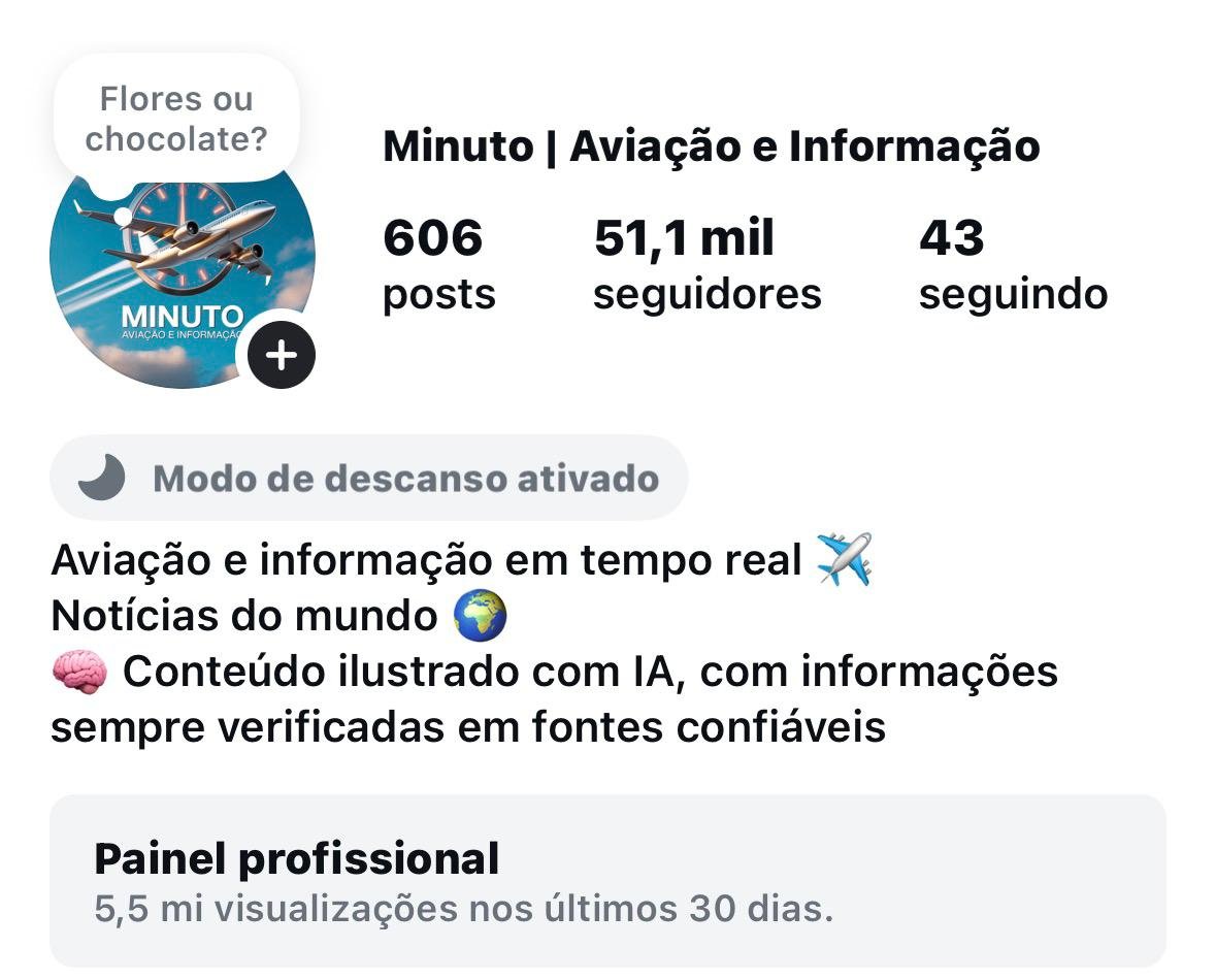 Instagram de Aviação a Venda
