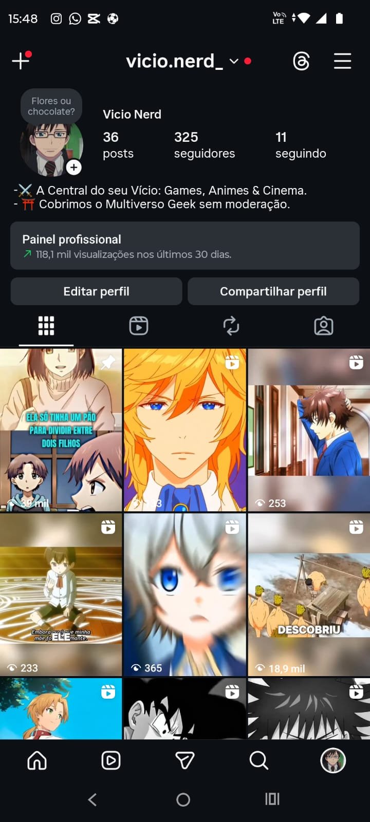 Instagram de Cortes de Anime