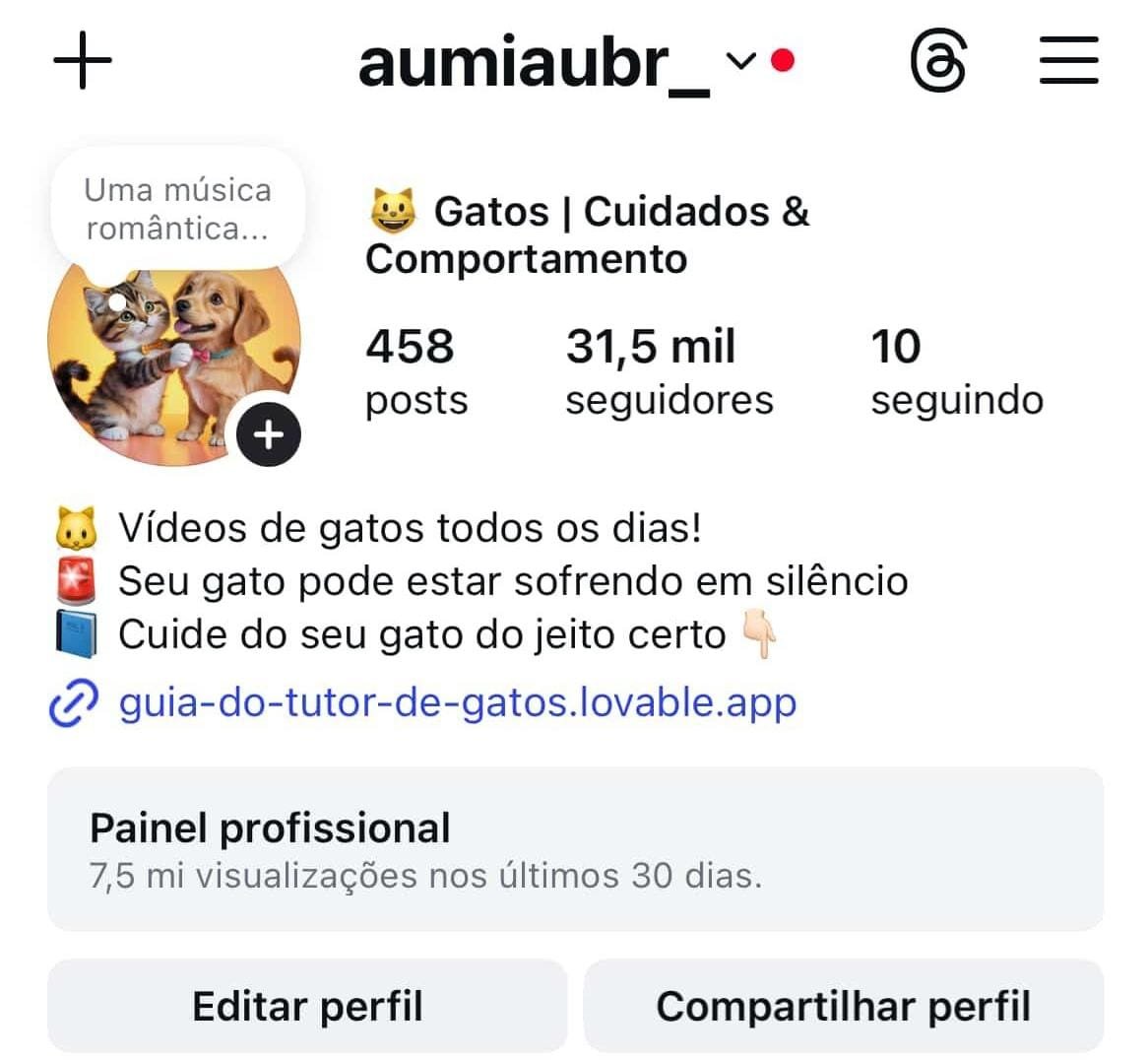 Instagram de Pets a Venda