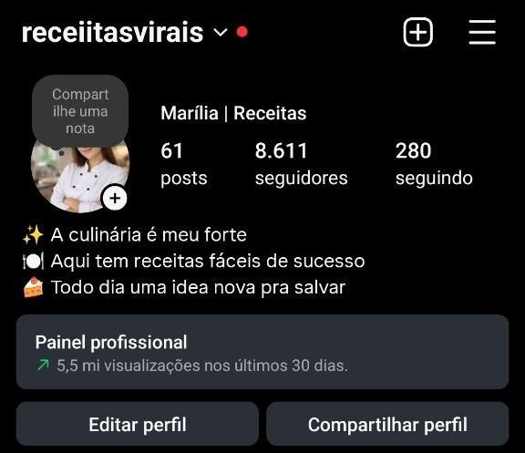Instagram de Receitas com 8K