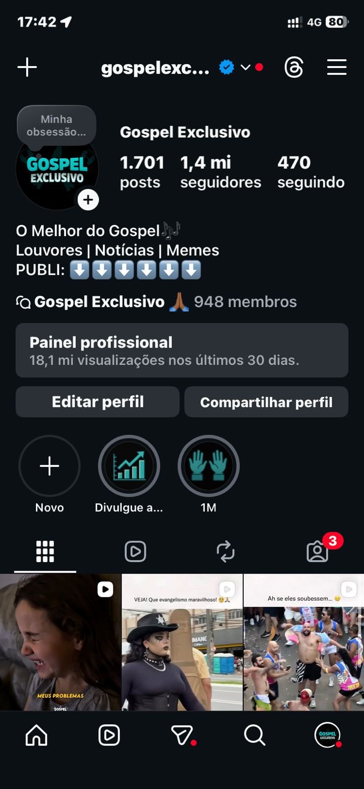 Instagram de 1,4M de Seguidores Nicho Cristão/Motivação
