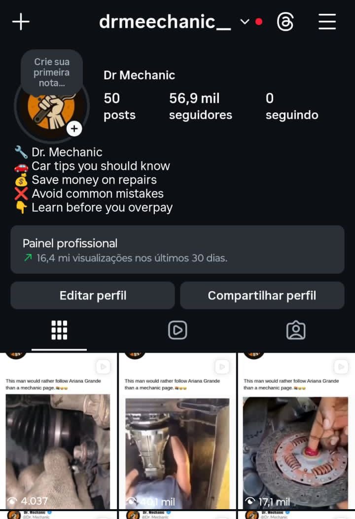 Instagram do Dr Mecânico 2 Instagram do Dr Mecânico