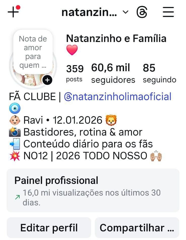 Conta de Fan Club do Natan a Venda 1 Conta de Fan Club do Natan a Venda