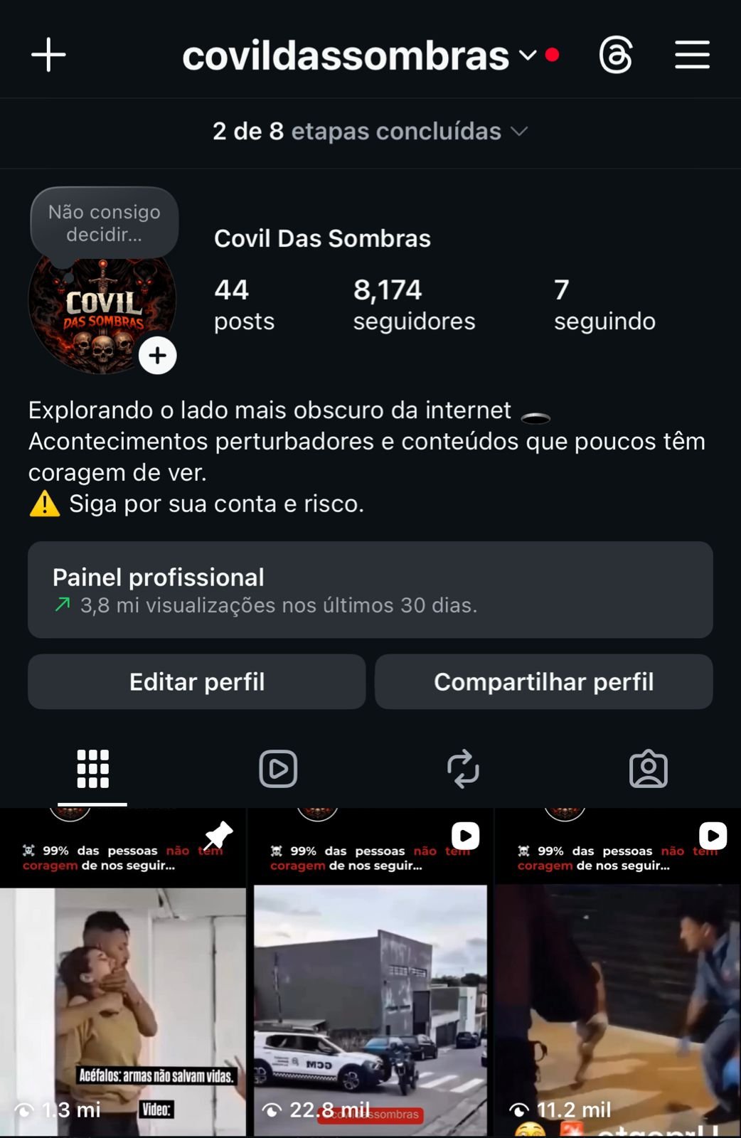 Instagram de Nicho Sensível Disponível Para compra