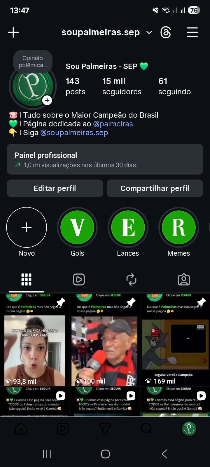 Instagram de FC do Palmeiras 1 Instagram de FC do Palmeiras