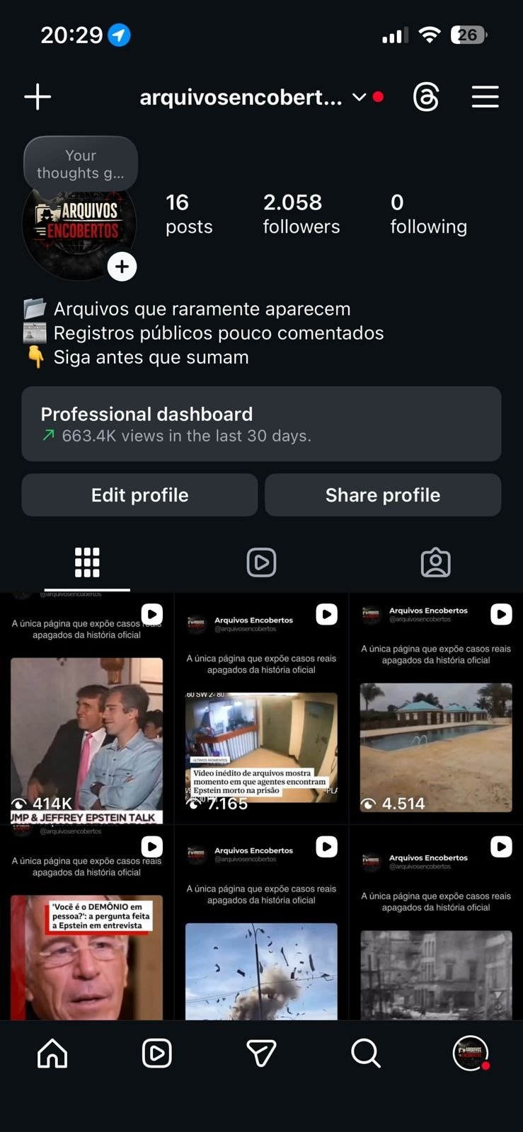 Instagram de Arquivos Confidenciais 1 Instagram de Arquivos Confidenciais