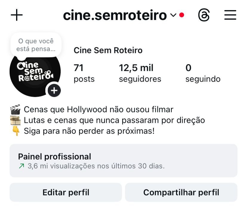 Perfil de Cortes de Séries e Filmes Disponível
