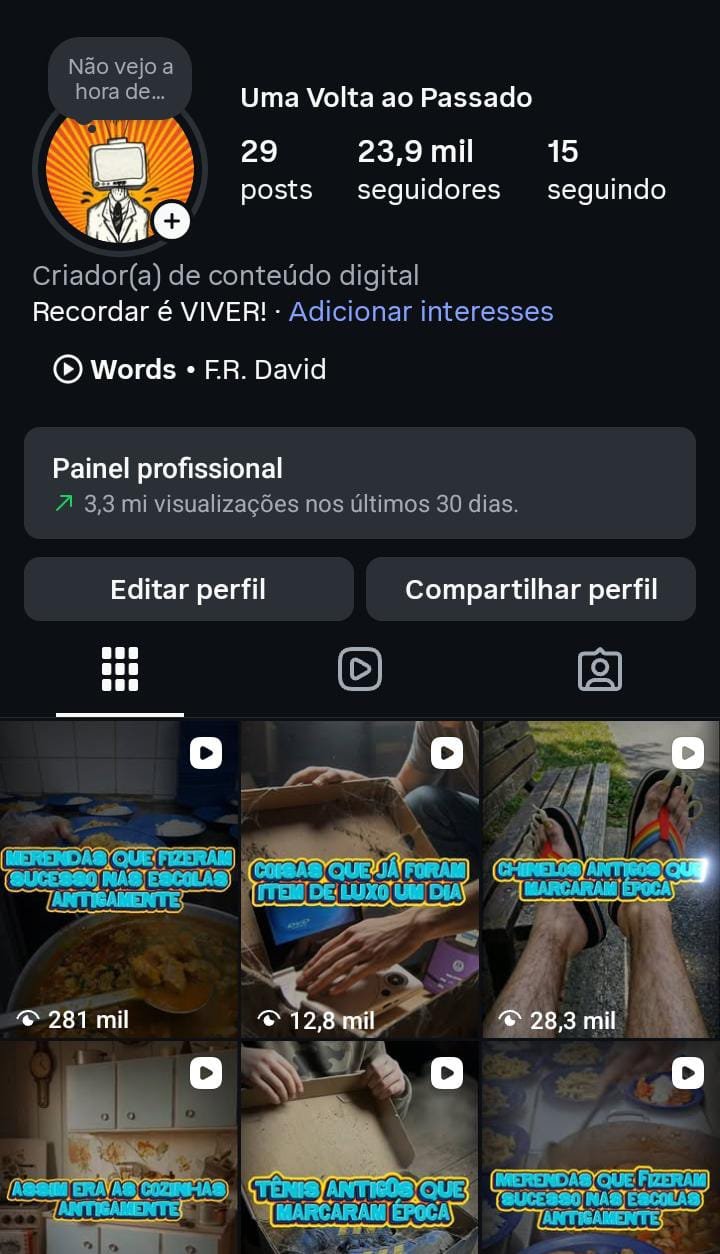 Instagram de Nostalgia a Venda