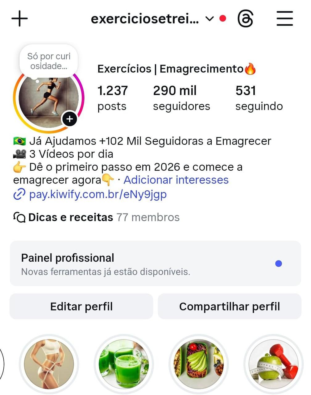 Instagram de Emagrecimento Engajado