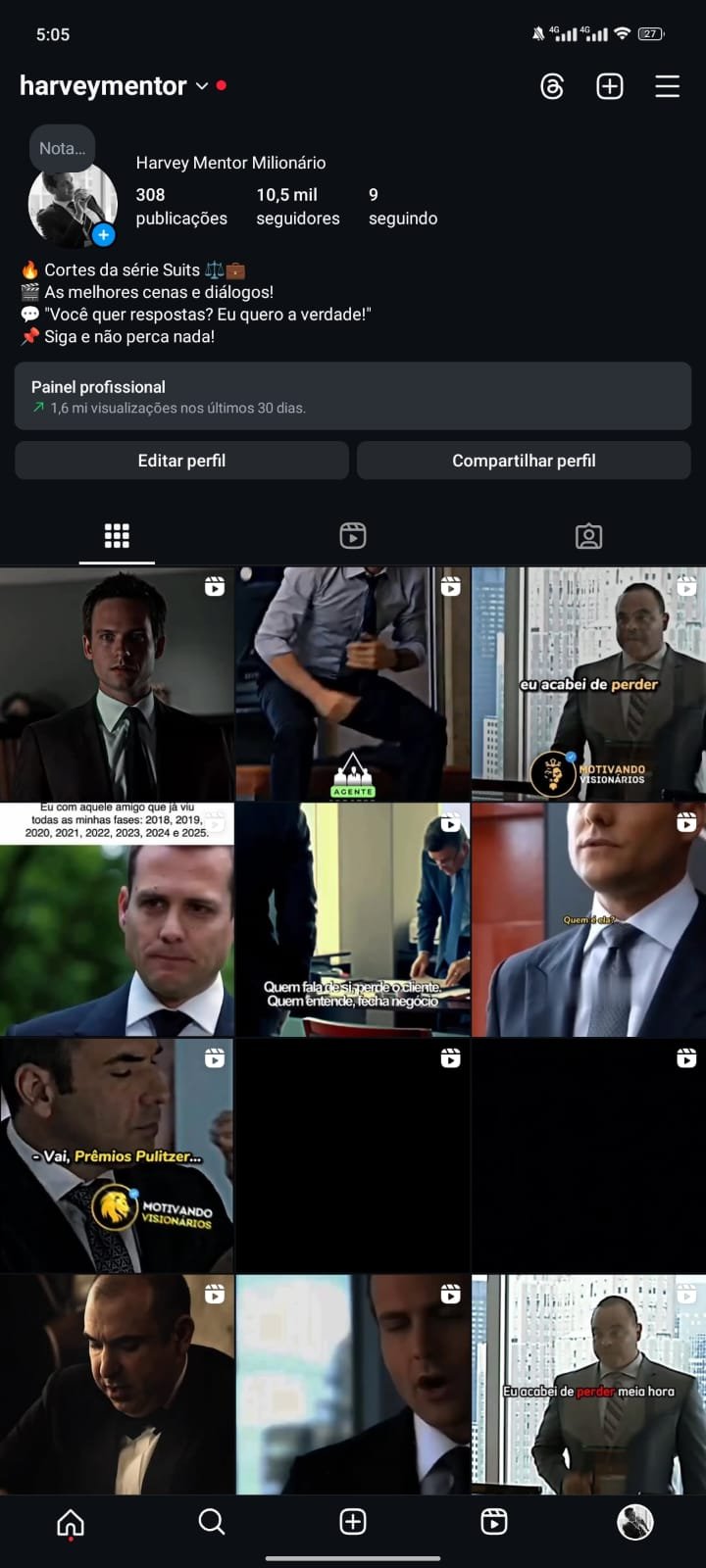 Instagram de Cortes do Harvey Specter 1 Instagram de Cortes do Harvey Specter
