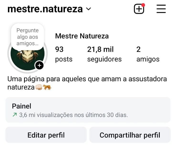 Conta do Instagram de Natureza Selvagem