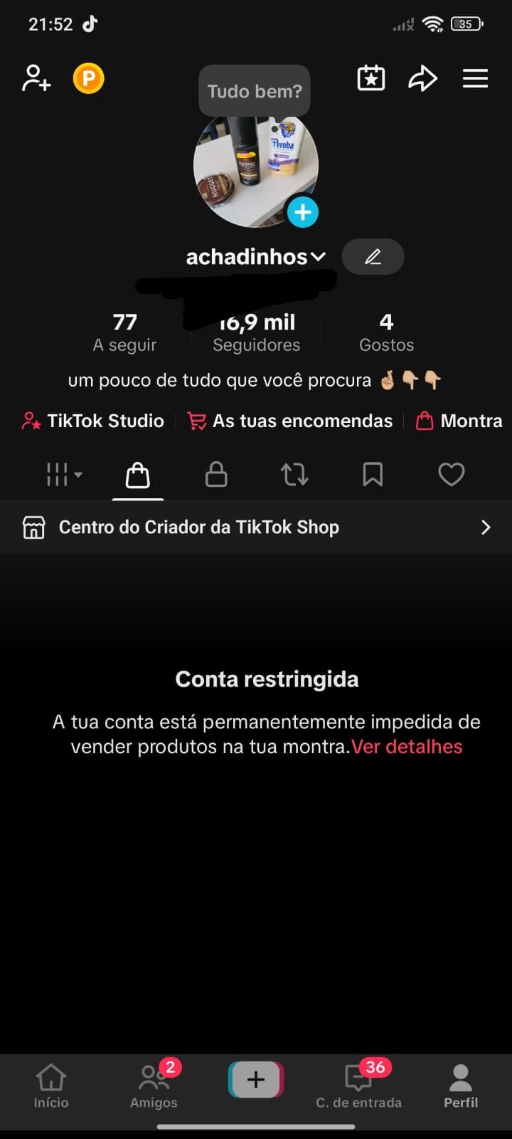 Tiktok de 16K Sem Shop a Venda