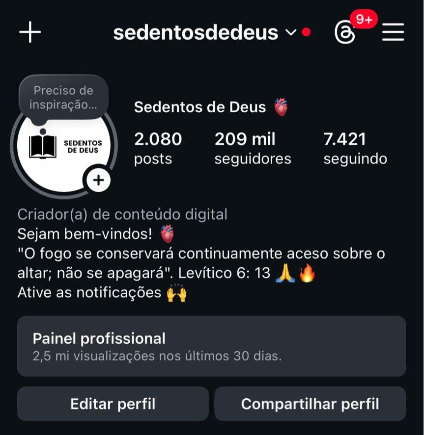 Instagram de Nicho Cristão a Venda