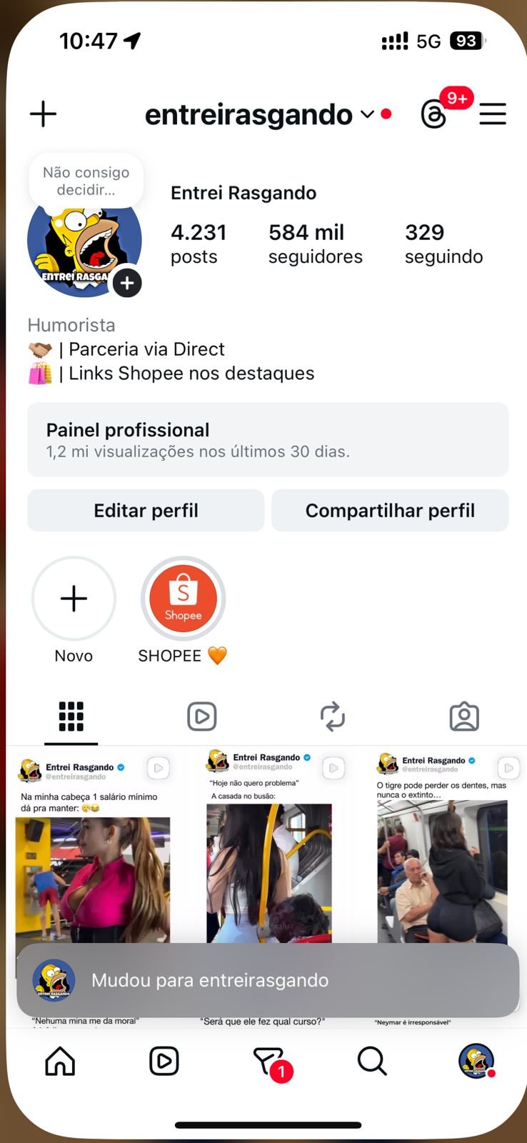 Instagram de Memes a Venda