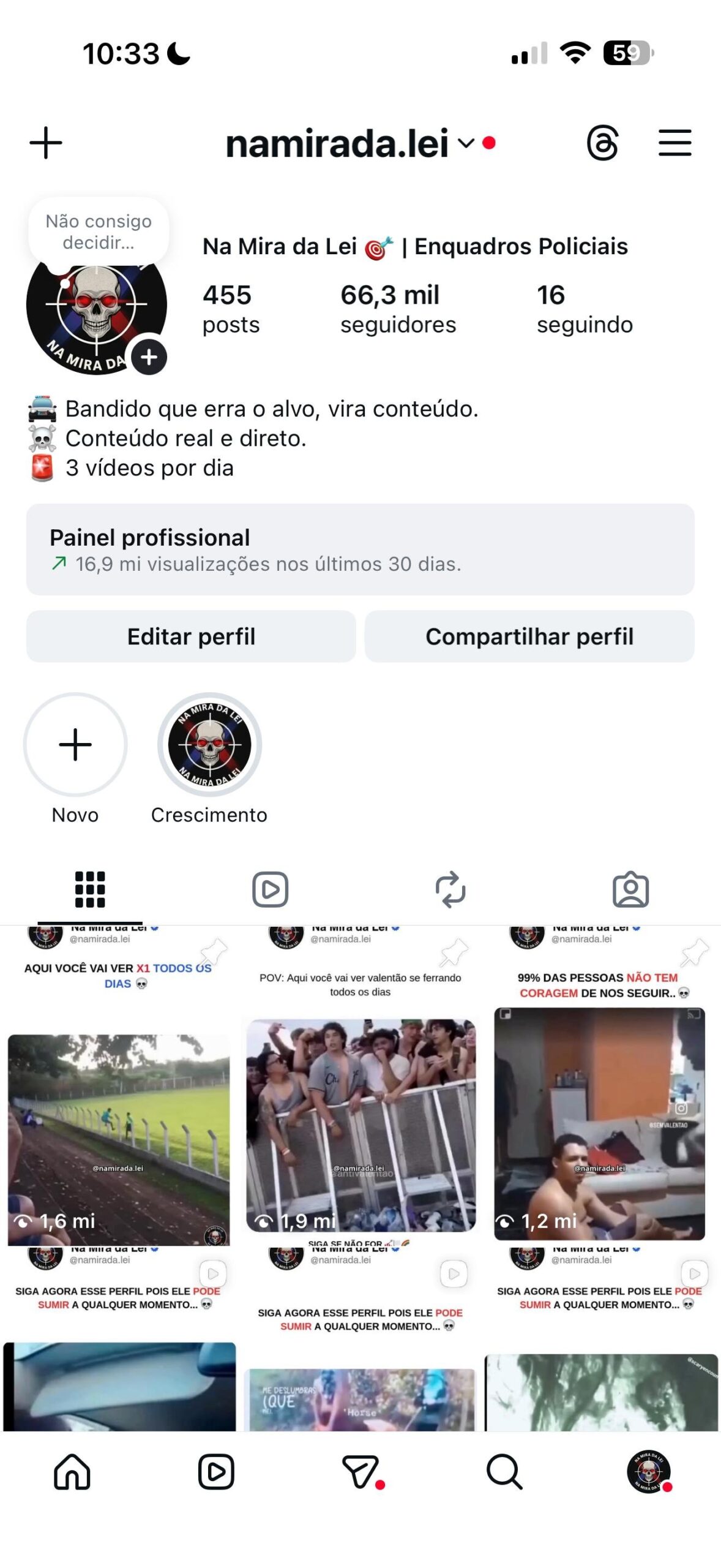Conta do Instagram de Cortes 1 Conta do Instagram de Cortes