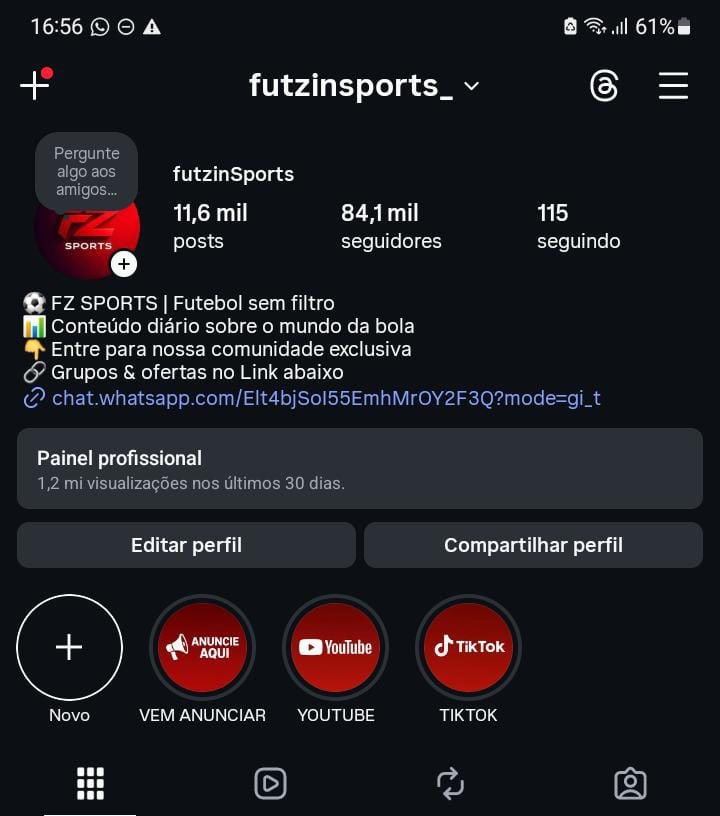Instagram de Futebol a Venda 2 Instagram de Futebol a Venda