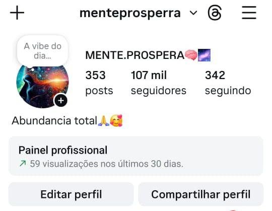 Instagram de Prosperidade/Motivação